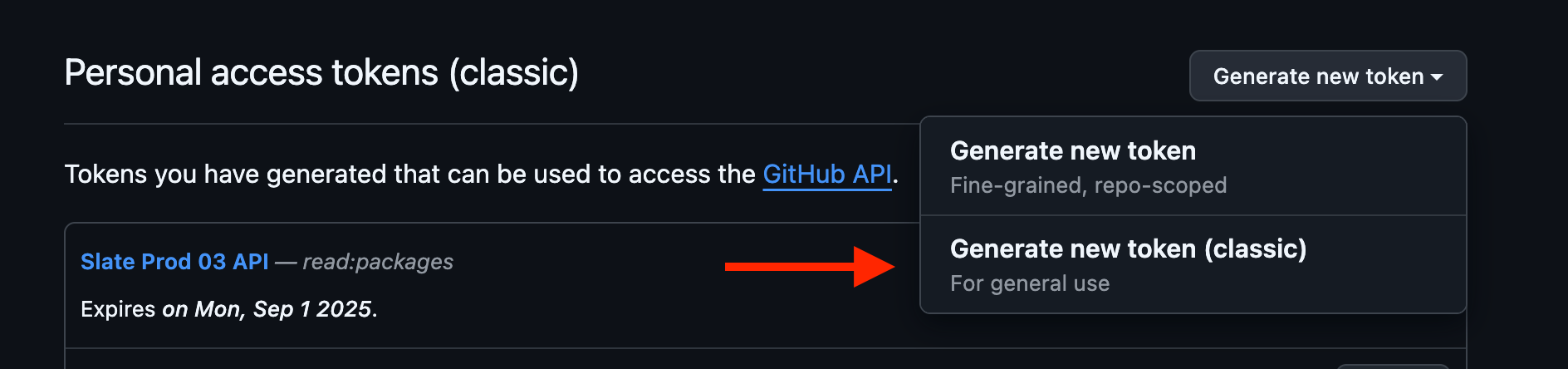 Generate new token